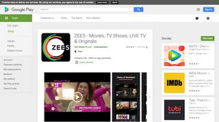 
                            5. ZEE5 - Movies, TV Shows, LIVE TV & Originals – Apps on Google Play
