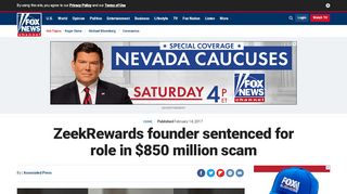 
                            12. ZeekRewards founder sentenced for role in $850 million scam | Fox ...