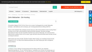 
                            11. Zehn Webseiten - Ein Hosting - switchplus ag - Pressemitteilung