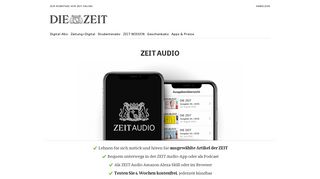 
                            1. ZEIT Audio – Hören Sie DIE ZEIT! - Die digitale ZEIT im Abo