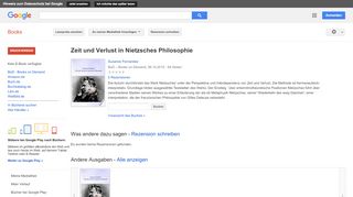 
                            12. Zeit und Verlust in Nietzsches Philosophie - Google Books-Ergebnisseite