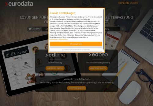 
                            9. Zeiterfassung und Personaleinsatzplanung online von eurodata