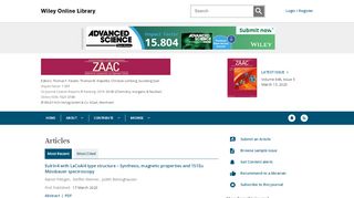 
                            6. Zeitschrift für anorganische Chemie - Wiley Online Library