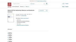 
                            11. Zeitschrift für deutsches Altertum und deutsche Literatur on JSTOR