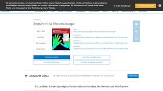 
                            11. Zeitschrift für Rheumatologie | springermedizin.de