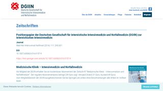 
                            6. Zeitschriften - Deutsche Gesellschaft für Internistische ... - DGIIN