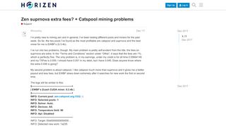
                            10. Zen suprnova extra fees? + Catspool mining problems - Support ...