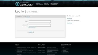 
                            9. Zencoder: Log in -