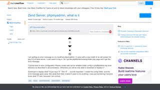 
                            9. Zend Server, phpmyadmin, what is it - Stack Overflow