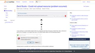 
                            11. Zend Studio - Could not upload resource (problem occurred) - Stack ...