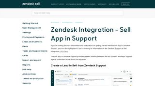 
                            9. Zendesk Integration - Sell App in Support – Base Support