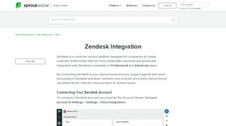 
                            12. Zendesk Integration – Sprout Social Support