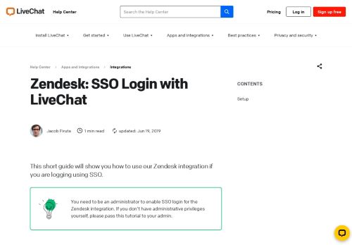 
                            10. Zendesk: SSO Login with LiveChat | LiveChat Knowledge Base
