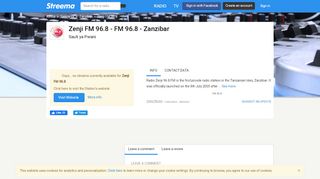 
                            9. Zenji FM 96.8 - FM 96.8 - Zanzibar - Streema.com