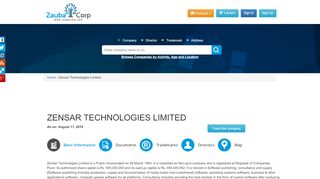 
                            9. ZENSAR TECHNOLOGIES LIMITED - Company, directors and ...