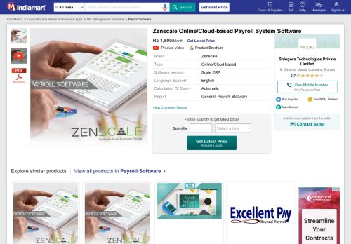 
                            10. Zenscale Payroll System Software, Rs 750 /month, Shingora ...