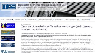 
                            8. Zentraler Anmeldedienst für Web-Anwendungen (mein ... - RRZE