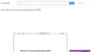 
                            9. Zentrales Personenstandsregister (ZPR) - PDF - DocPlayer.org