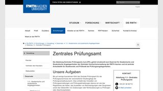 
                            4. Zentrales Prüfungsamt - RWTH AACHEN UNIVERSITY - Deutsch