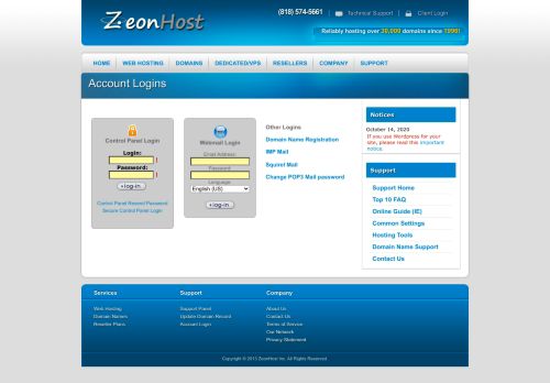 
                            4. Zeonhost Login Page - ZeonHost | Shared Hosting