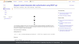 
                            7. Zeppelin restart interpreter after authentication using REST api ...