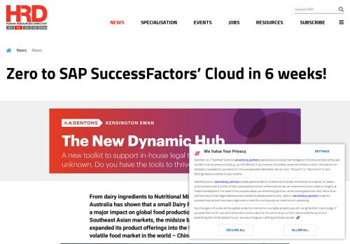 
                            11. Zero to SAP SuccessFactors' Cloud in 6 weeks! - HRD NZ