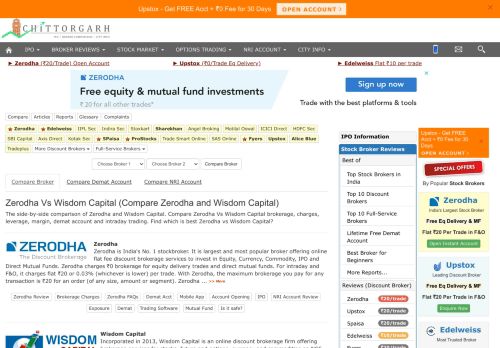 
                            2. Zerodha Vs Wisdom Capital Broker Comparison | Find Best Share ...