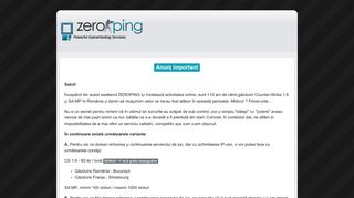 
                            2. ZeroPing: Gazduire Servere Jocuri - Counter-Strike 1.6, San Andreas ...