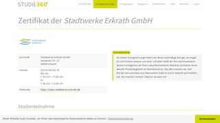 
                            13. Zertifikat der Stadtwerke Erkrath GmbH - STUDIE360