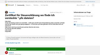 
                            8. Zertifikat für Steuererklärung wo finde ich versteckte *.pfx ...