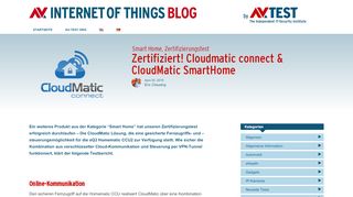
                            4. Zertifiziert! Cloudmatic connect & CloudMatic SmartHome – AV-TEST ...