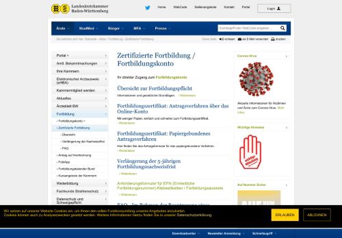 
                            8. Zertifizierte Fortbildung / Fortbildungskonto - Landesärztekammer ...