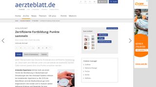 
                            2. Zertifizierte Fortbildung: Punkte sammeln - Deutsches Ärzteblatt