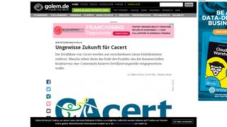 
                            4. Zertifizierungsstelle: Ungewisse Zukunft für Cacert - Golem.de
