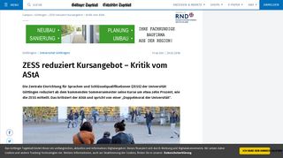 
                            11. ZESS der Uni Göttingen reduziert Kursangebot Kritik vom AStA
