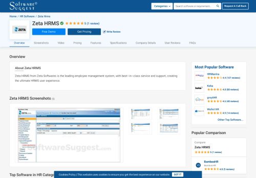 
                            6. Zeta HRMS - Pricing, Reviews, Alternatives and Competitor in 2019