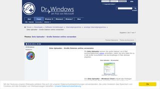 
                            7. Zeta Uploader - Große Dateien online versenden - Dr. Windows