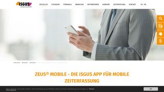 
                            7. ZEUS® mobile - Die ISGUS App für mobile Zeiterfassung - ISGUS GmbH