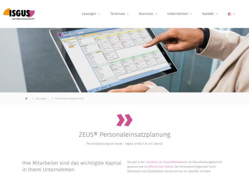 
                            2. ZEUS® Personaleinsatzplanung - ISGUS Unternehmensgruppe