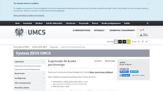 
                            3. ZEUS UMCS: Logowanie do konta pocztowego - Logowanie - System ...