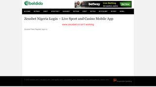 
                            4. Zeusbet Nigeria Login - Live Sport and Casino Mobile App - Betdido