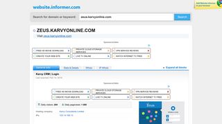 
                            3. zeus.karvyonline.com at WI. Karvy CRM | Login - Website Informer