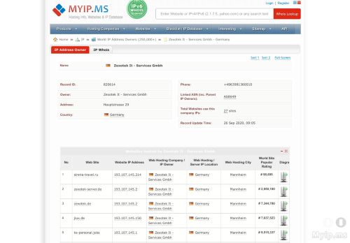 
                            5. Zexotek It Services Gmbh Germany - IP Addresses Owners World ...