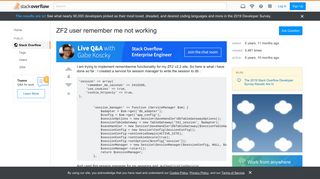 
                            2. ZF2 user remember me not working - Stack Overflow