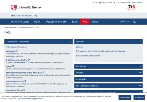 
                            8. ZfN-Sicherheitszertifikate - Uni Bremen