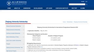 
                            6. Zhejiang University Scholarship