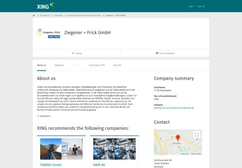 
                            11. Ziegener + Frick GmbH als Arbeitgeber | XING Unternehmen