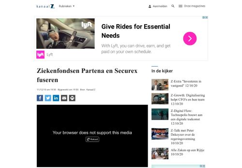 
                            8. Ziekenfondsen Partena en Securex fuseren - Nieuws - KanaalZ