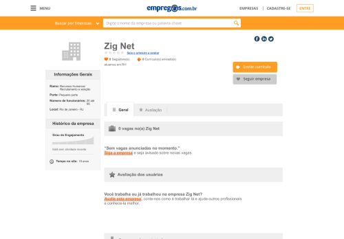 
                            7. Zig Net - O que fazemos e Trabalhe conosco | Empregos.com.br