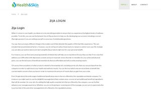 
                            6. Zija Login - Health & Skin Change